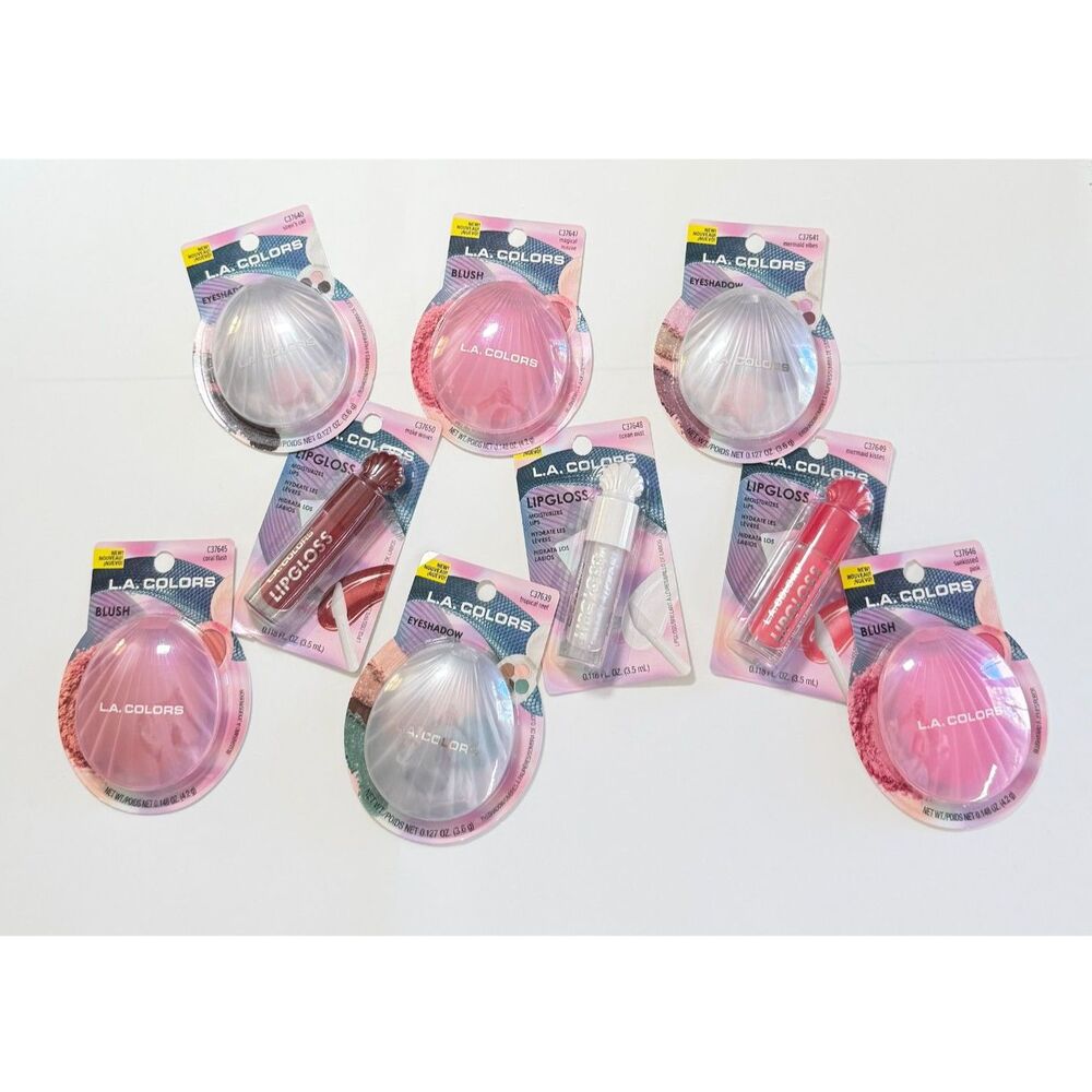 L.A. Colors Mermaid Makeup Collection 9pc Blush Eyeshadow Lip Gloss Set NEW